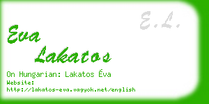 eva lakatos business card